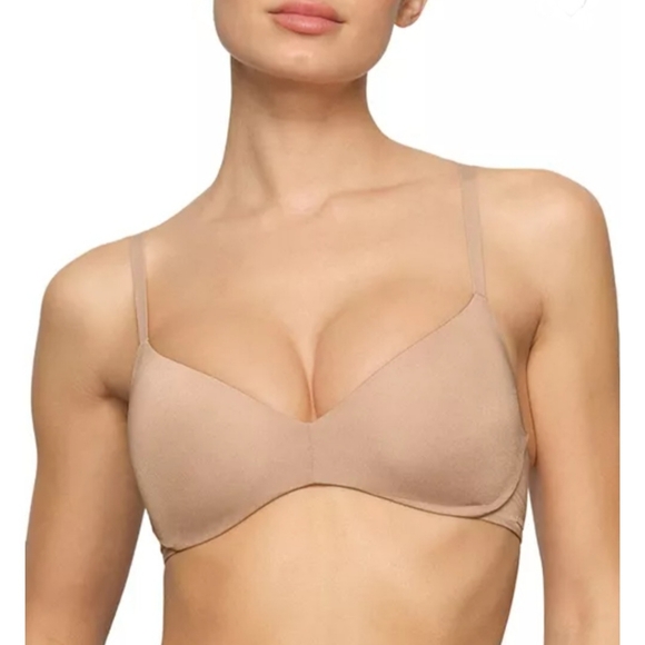 NWT SKIMS Wireless Form Push Up Plunge Bra Size 34A Clay - Picture 2 of 7